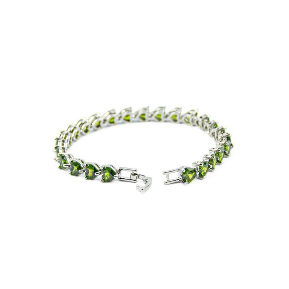 The Skyline Collection May Birthstone Simulated Emerald Heart Tennis Bracelet - Picture 5 of 5